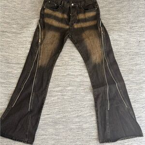 MNML Zipper Flare Denim - Washed Black (36)